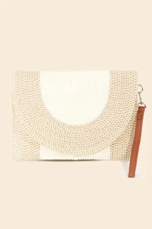 Fame Nora Two Tone Straw Clutch