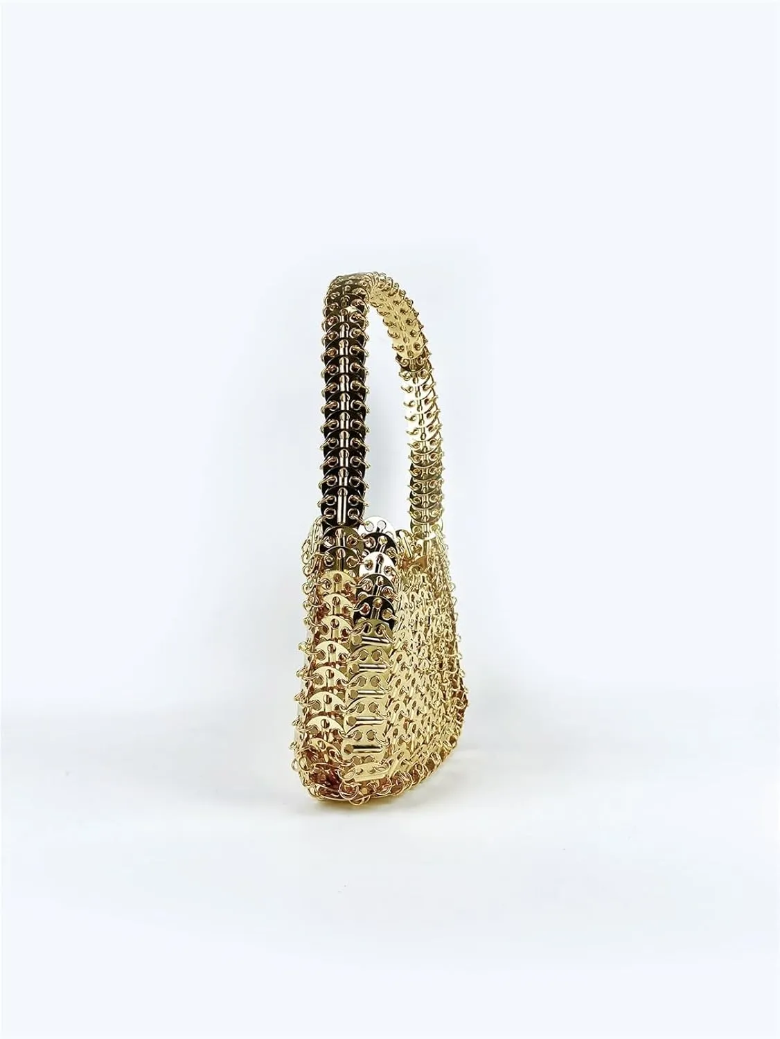 Fashion Korean Version Gold Aluminum Sheet Temperament Versatile Woven Handbag