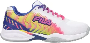 Fila Volley Zone Tie Dye Womens Pickleball Shoe Pink Glo/White/Metallic Silver
