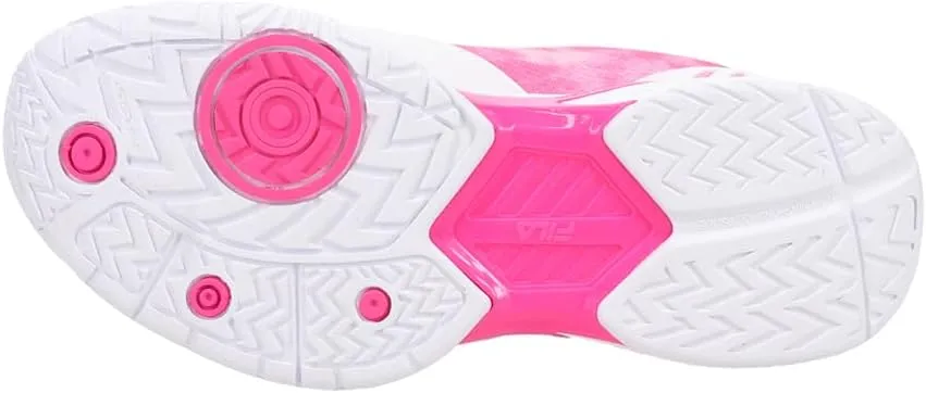 Fila Volley Zone Tie Dye Womens Pickleball Shoe Pink Glo/White/Metallic Silver