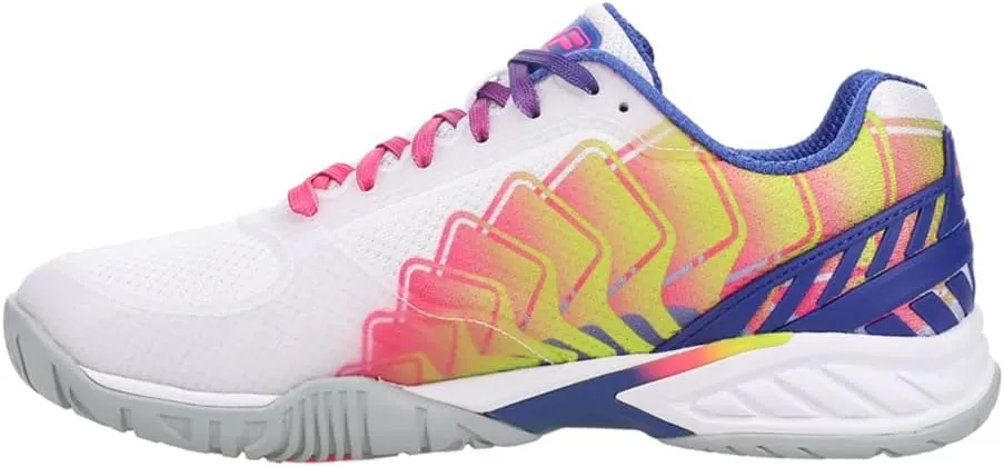 Fila Volley Zone Tie Dye Womens Pickleball Shoe Pink Glo/White/Metallic Silver