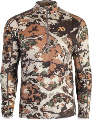 First Lite Men's Kiln Quarter-Zip - Merino Wool Midweight Camo Hunting Base Layer