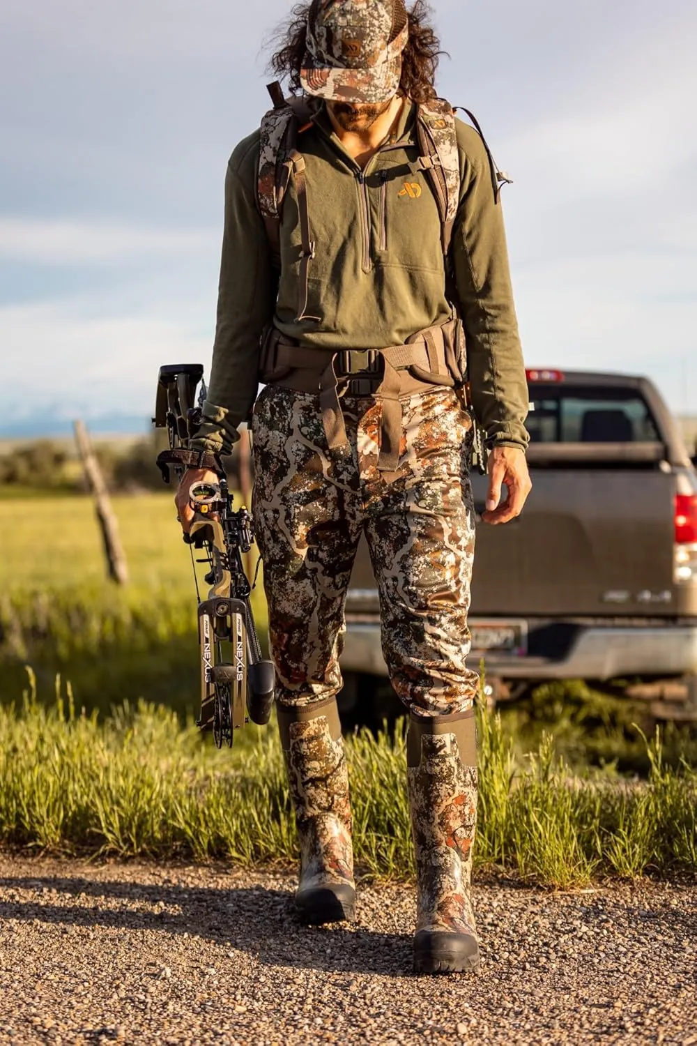 First Lite Men's Kiln Quarter-Zip - Merino Wool Midweight Camo Hunting Base Layer