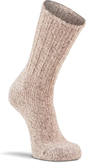 Fox River Norsk Crew Hiking Sock, Classic Ragg Wool, Memory-Knit Construction, Reinforced for Durability, Warm, Brown Tweed, Large