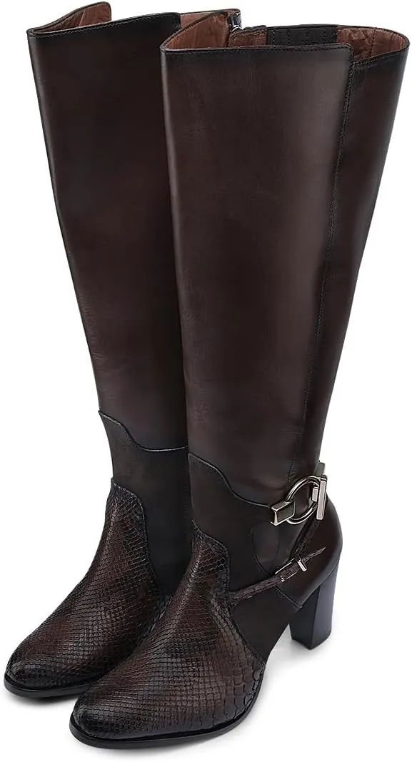 FRANCO CUADRA Boot for Women in Genuine Python Leather 6G4PBTS Brown