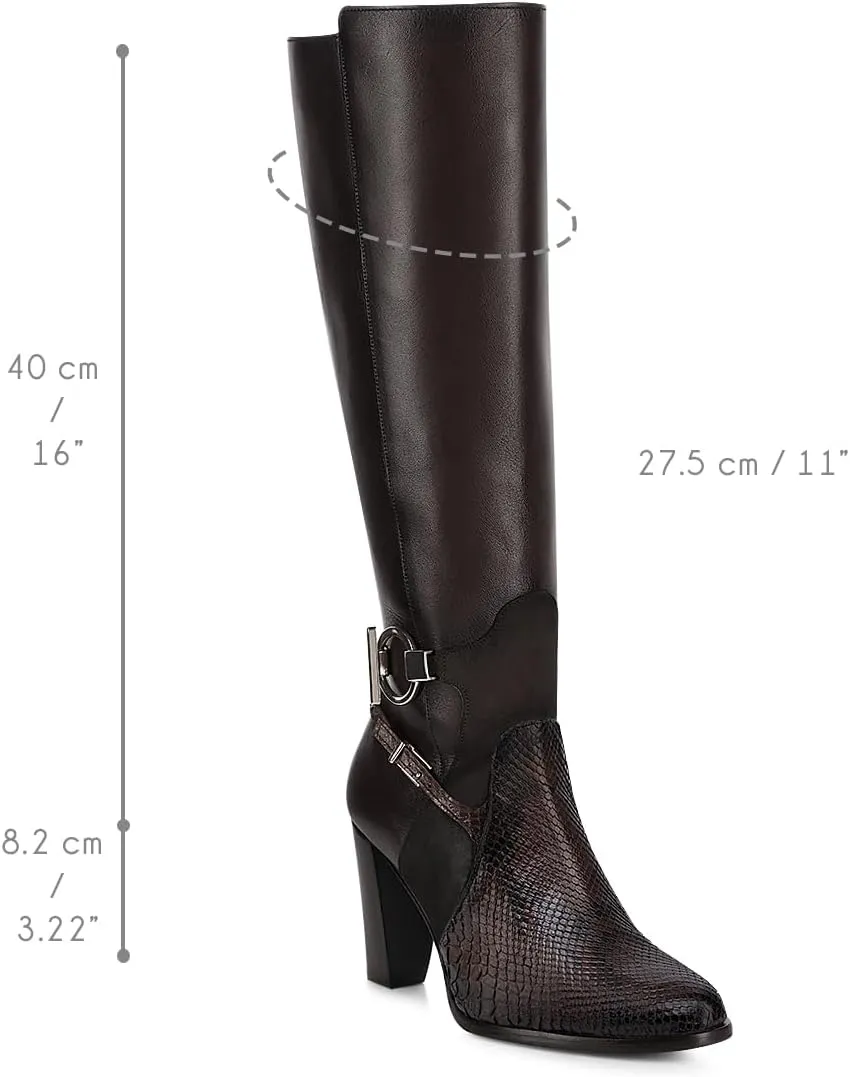 FRANCO CUADRA Boot for Women in Genuine Python Leather 6G4PBTS Brown