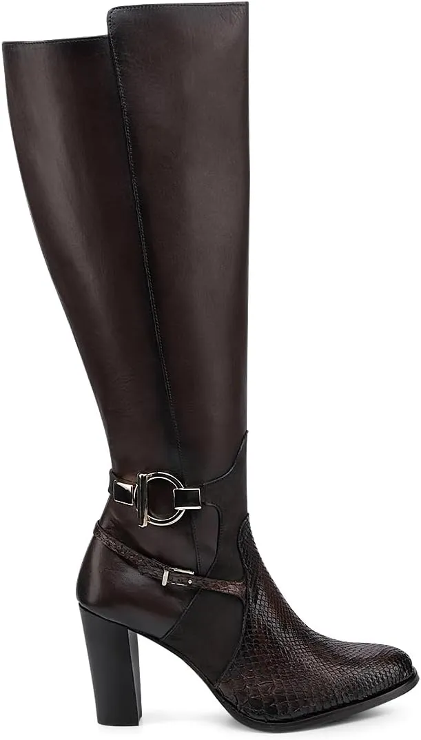 FRANCO CUADRA Boot for Women in Genuine Python Leather 6G4PBTS Brown