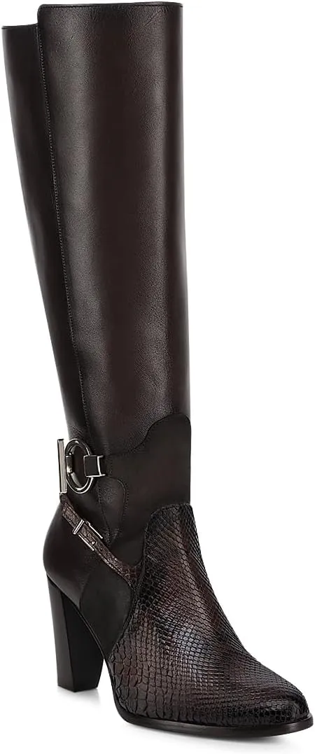 FRANCO CUADRA Boot for Women in Genuine Python Leather 6G4PBTS Brown