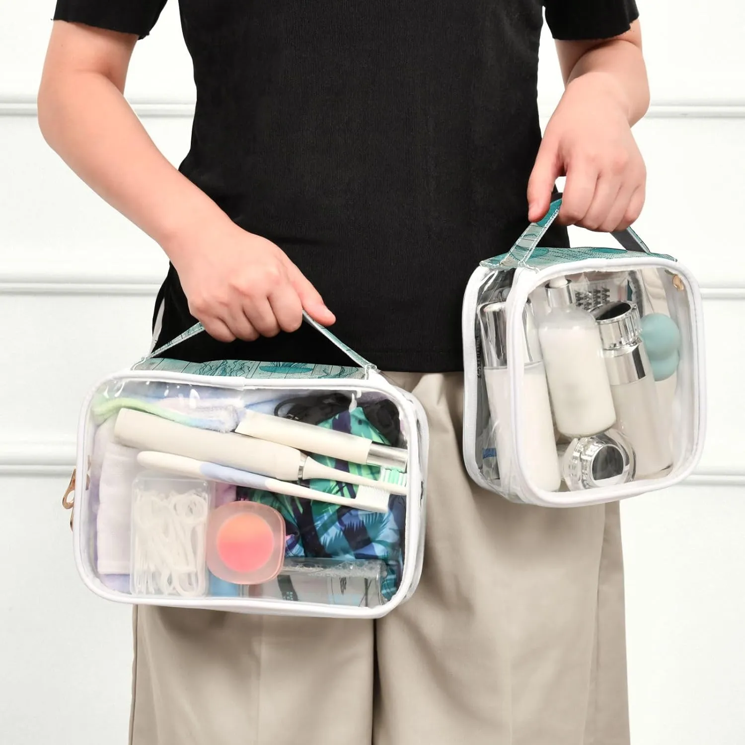 GAIGEO Old Jellyfish Coral Marine Life Travel Transparent Bag, Clear Makeup Bag Traveling, Cosmetic Travel Accessories, 2 Pack