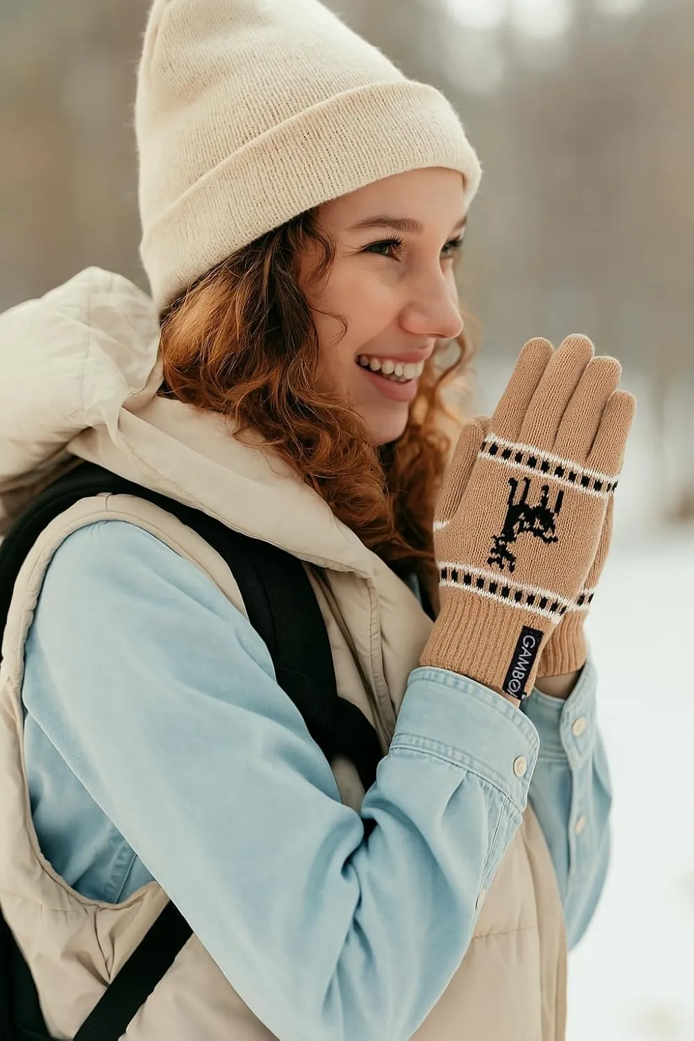 Gamboa Alpaca Wool Gloves for Women Winter Knit Mittens for Womens