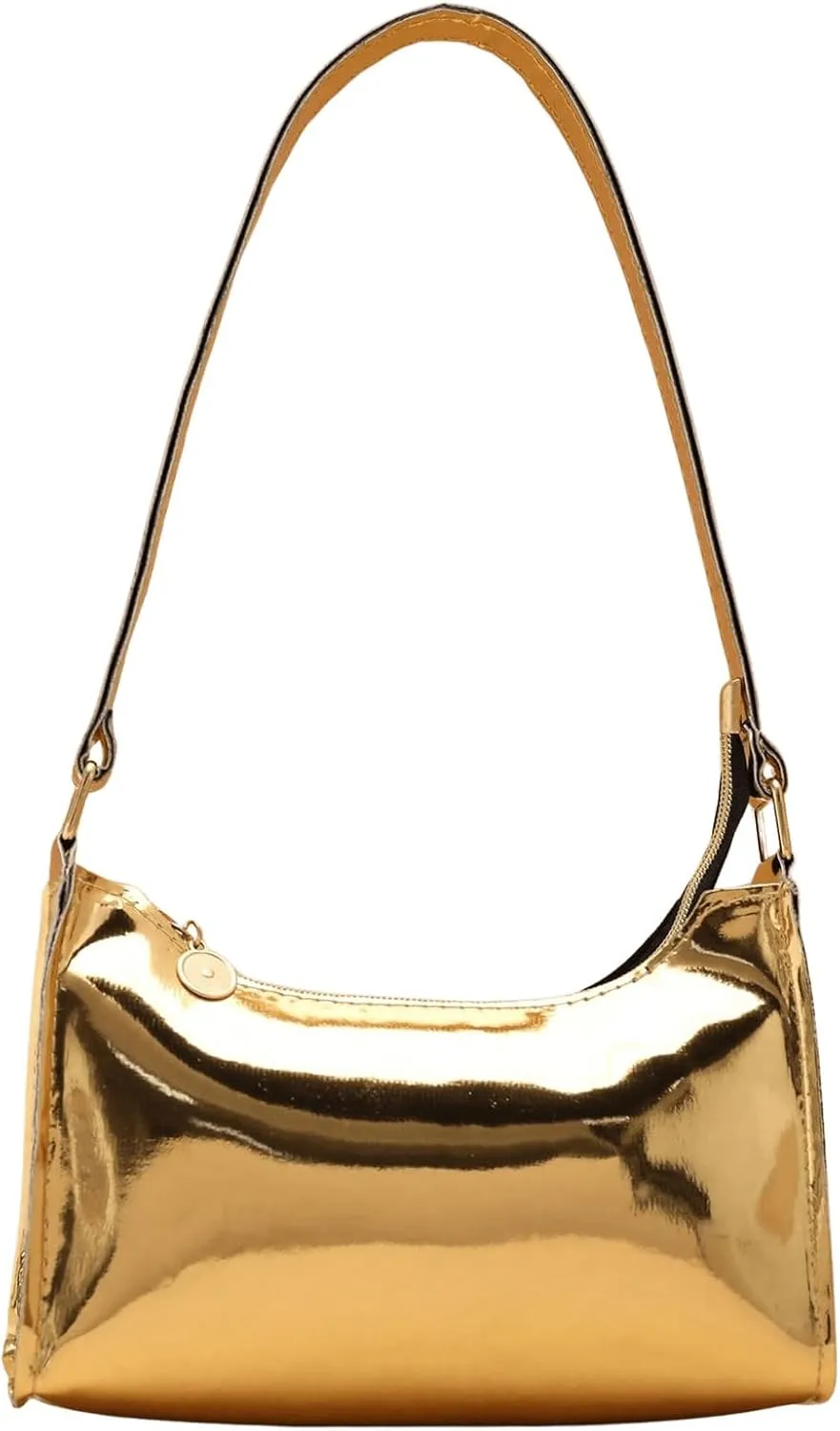 GORGLITTER Women's Metallic Square Mini Bag Top Handle Y2K Purse Party Shoulder Handbags