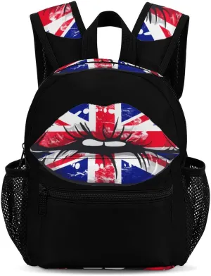 Great Britain England Lips Backpack Cute Laptop Bag Mini Shoulder Bags Travel Casual Daypacks 13 Inch