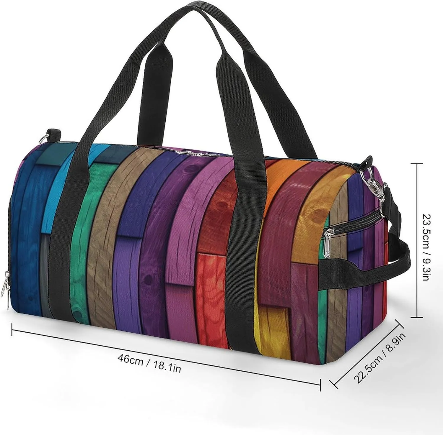 Gym Bag Colored Wood Duffel Bag for Men Women Overnight Bag with Shoe Compartment Workout Bags