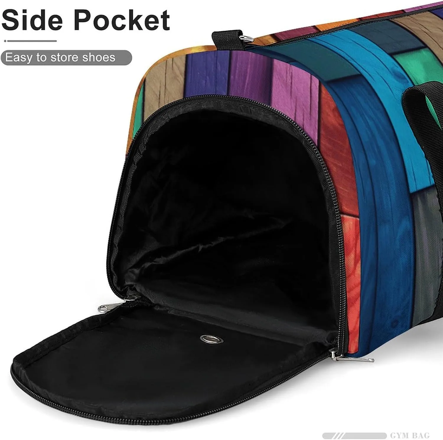 Gym Bag Colored Wood Duffel Bag for Men Women Overnight Bag with Shoe Compartment Workout Bags