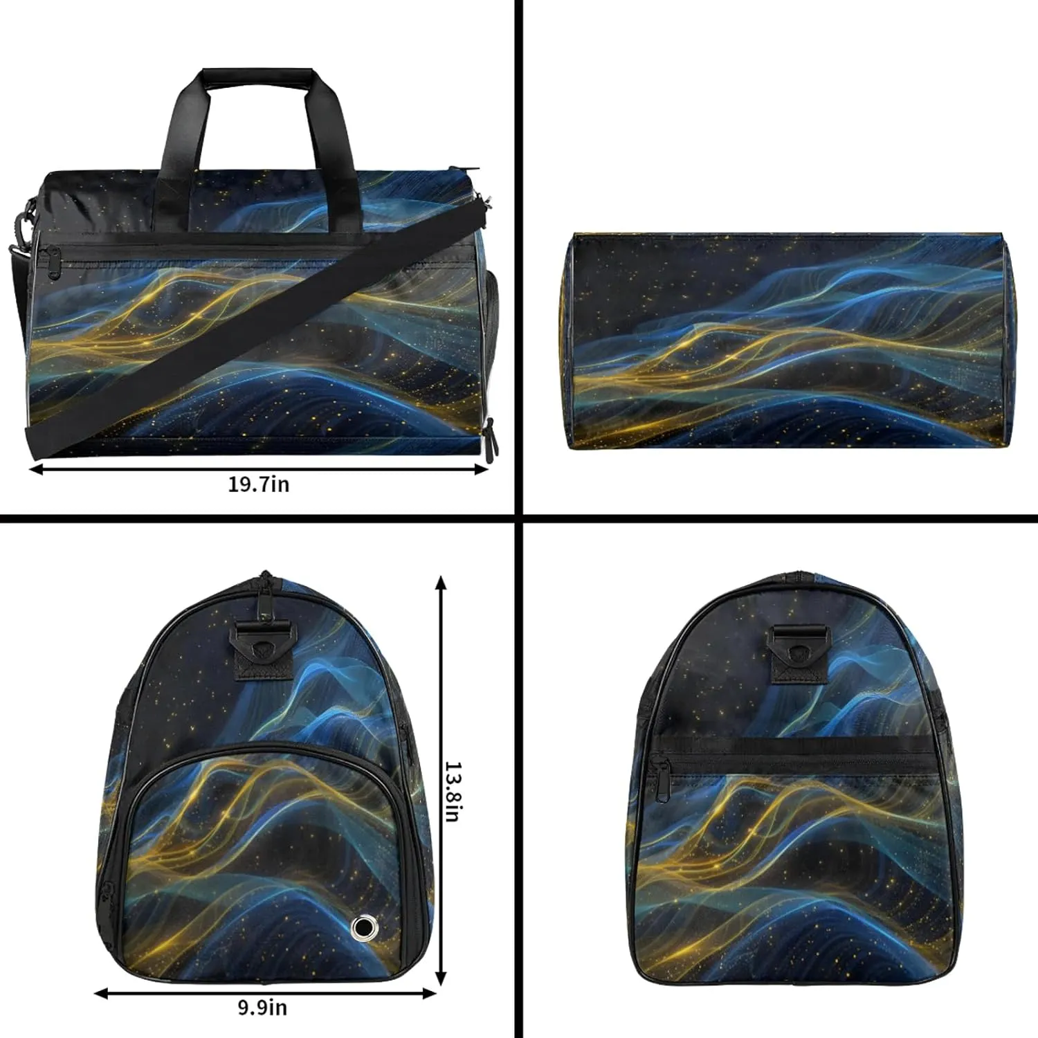 Gym Bag for Women Men Universe Geometric Galaxy Travel Duffle Bag with Shoe Compartment Waterproof Sports Tote Bags Large Overnight Weekender Bags for Travel Swimming Gym Yoga Dance
