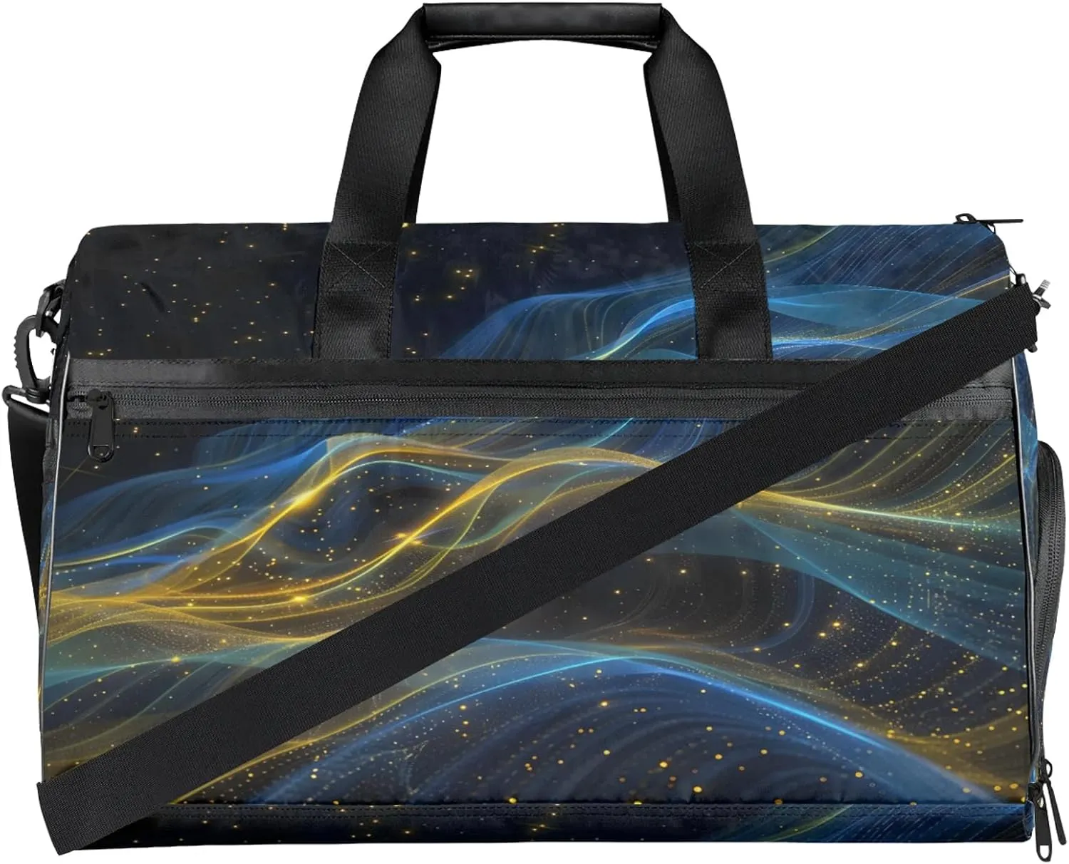 Gym Bag for Women Men Universe Geometric Galaxy Travel Duffle Bag with Shoe Compartment Waterproof Sports Tote Bags Large Overnight Weekender Bags for Travel Swimming Gym Yoga Dance