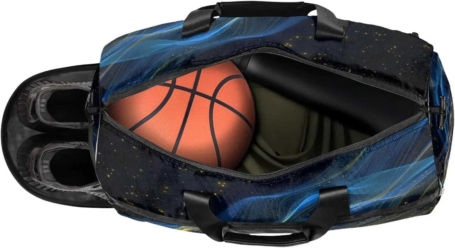 Gym Bag for Women Men Universe Geometric Galaxy Travel Duffle Bag with Shoe Compartment Waterproof Sports Tote Bags Large Overnight Weekender Bags for Travel Swimming Gym Yoga Dance