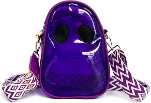 Halloween Pumpkin Clear Crossbody Purse, Transparent Lovely Ghost Purse Novelty Cute Spooky Season Shoulder Bag for Women