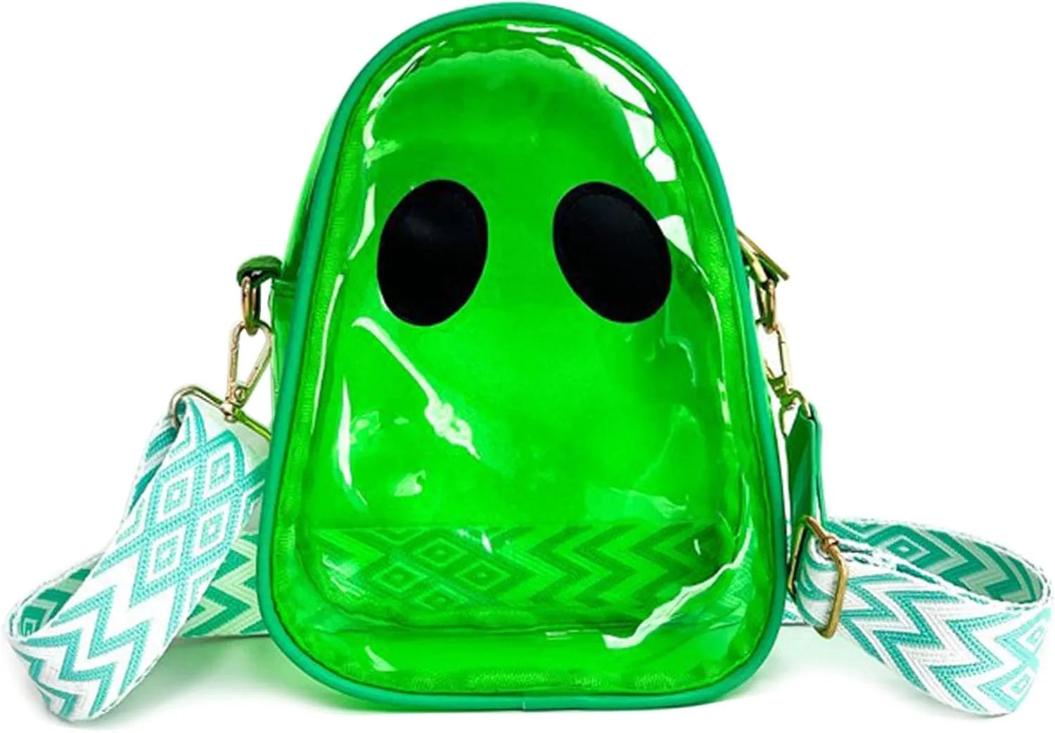 Halloween Pumpkin Clear Crossbody Purse, Transparent Lovely Ghost Purse Novelty Cute Spooky Season Shoulder Bag for Women