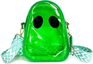 Halloween Pumpkin Clear Crossbody Purse, Transparent Lovely Ghost Purse Novelty Cute Spooky Season Shoulder Bag for Women
