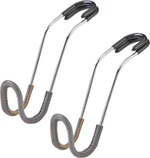 High Road Car Hooks for Purses and Bags with Leather Trim - Unbreakable Headrest Car Hooks for Large Purse Straps and Heavy Bags up to 40 lbs - Secure Attachment Loops Fit All Headrest Posts, 2-Pack