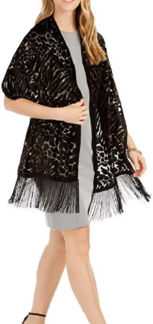 INC International Concepts Animal-Print Metalic Shine Velvet Wrap