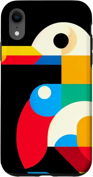 iPhone XR Geometric Minimalism Modern Illustration Eider Bird Art Case