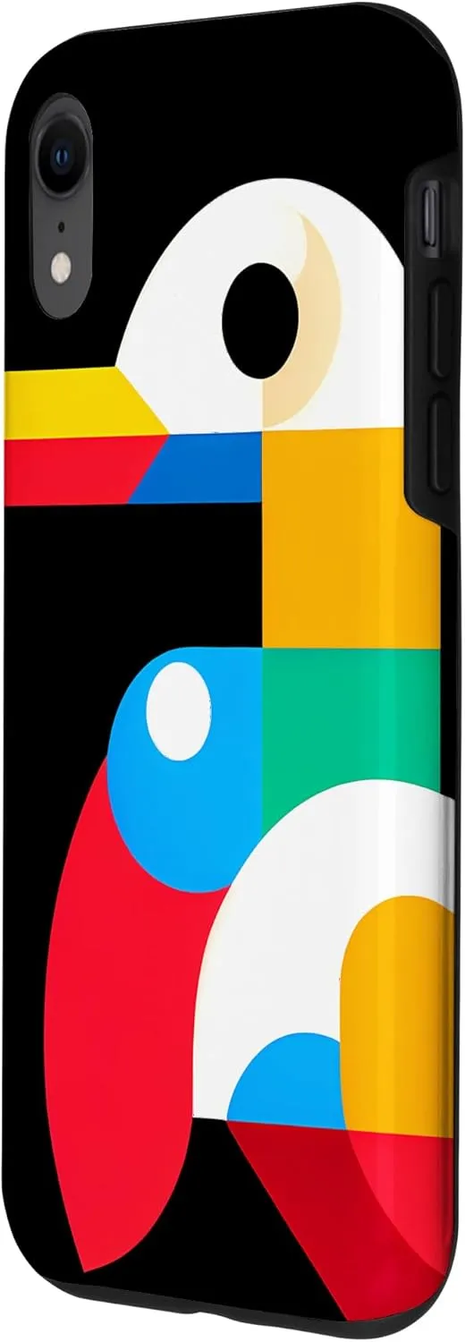 iPhone XR Geometric Minimalism Modern Illustration Eider Bird Art Case