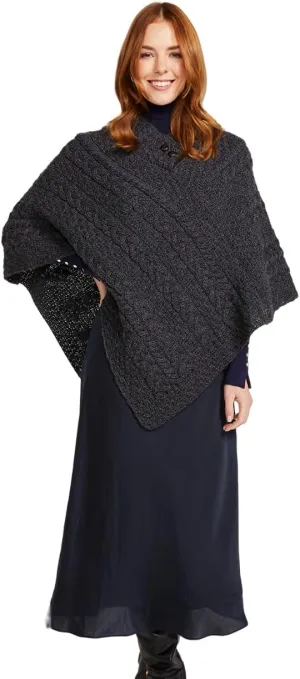 Irish 100% Merino Wool Poncho for Women Made in Ireland