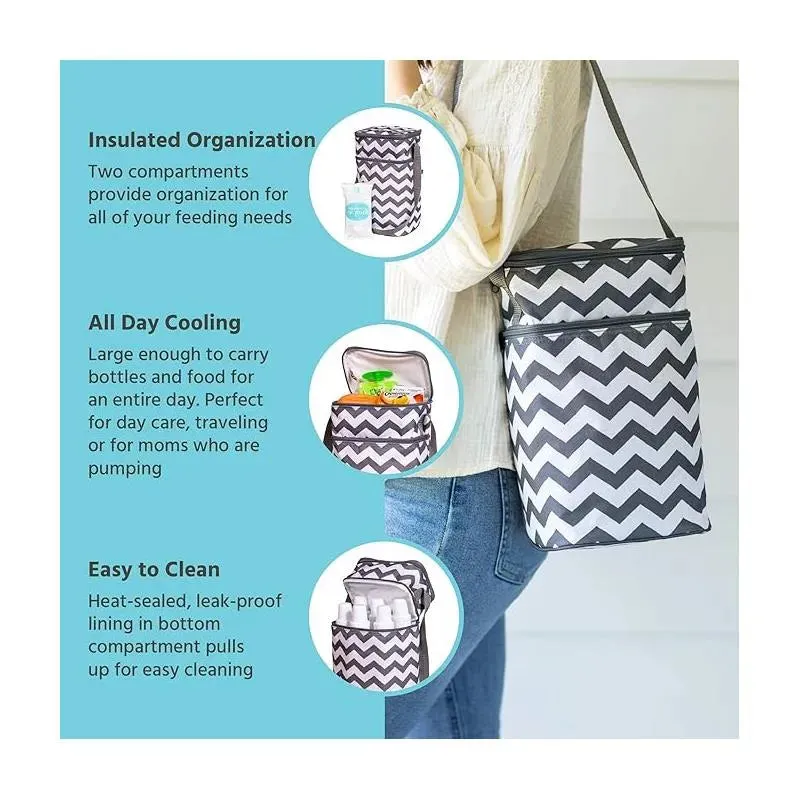 J.L. Childress - 6 Bottle Cooler, Grey Chevron