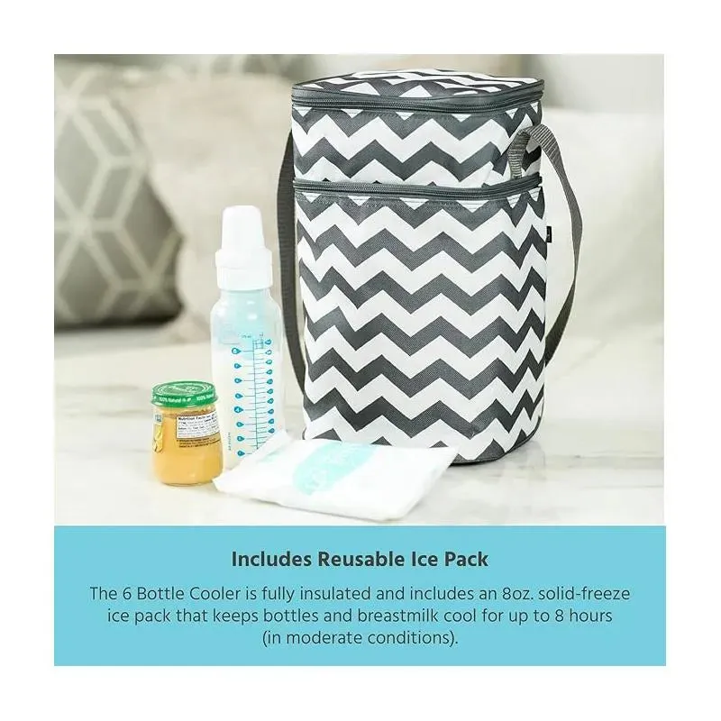 J.L. Childress - 6 Bottle Cooler, Grey Chevron
