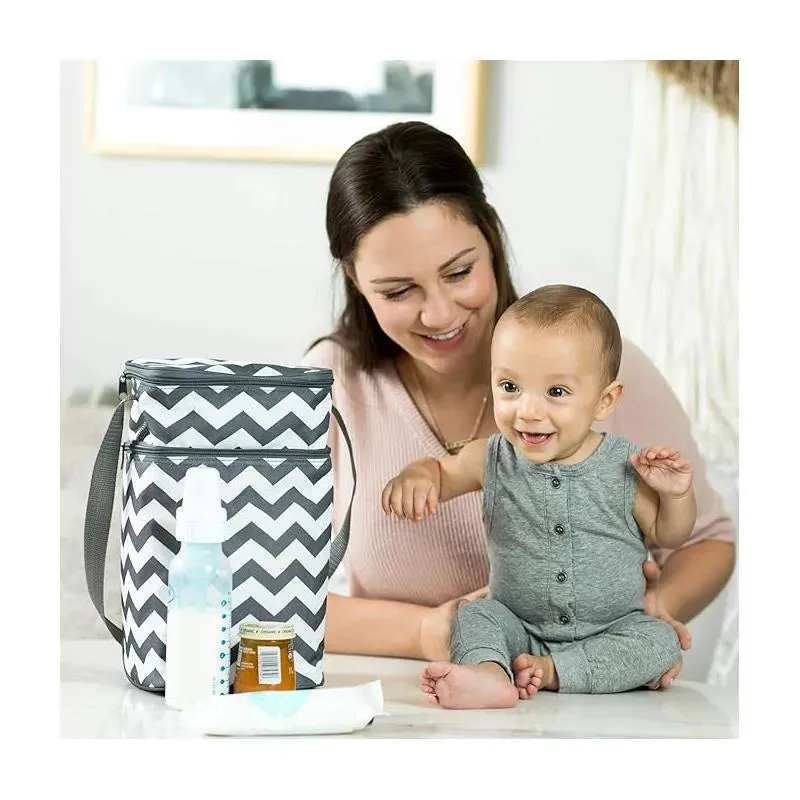 J.L. Childress - 6 Bottle Cooler, Grey Chevron