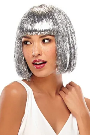 Jon Renau | Easihair Tinsel Town Color Metallic Gold - Illusions Costume Wig 9' Chin Length Bob Nightclub Celebration Blunt Bangs Party Synthetic Fancy Dress 3.6 oz Bundle MaxWigs Hairloss Booklet