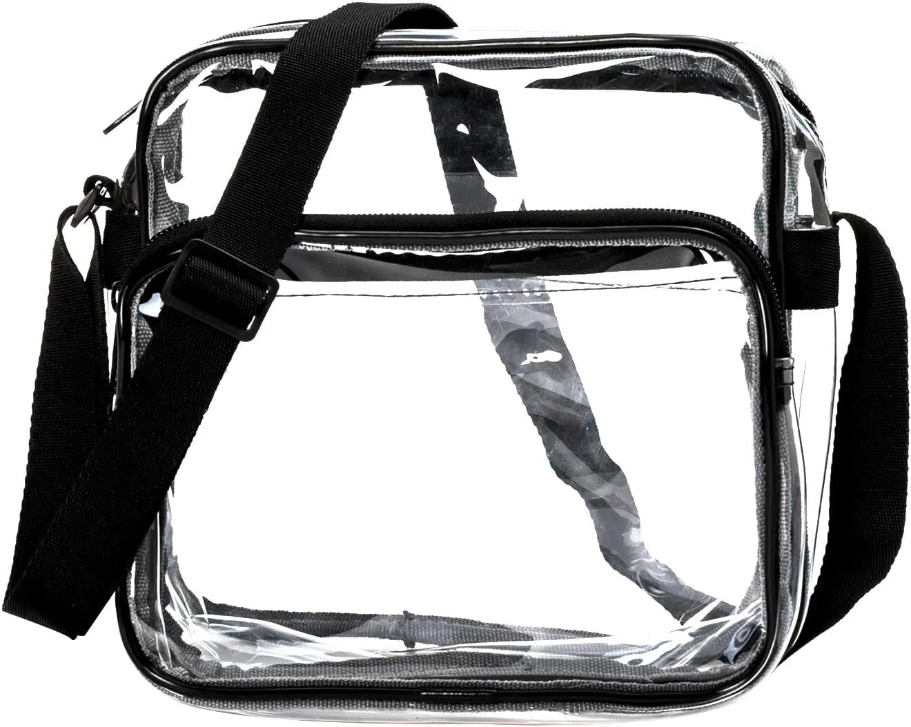 K-Cliffs Heavy Duty Clear Tote Deluxe See Through Messenger Work Bag Durable Transparent PVC Lunch Bag