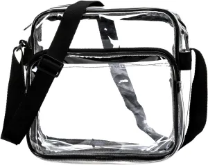 K-Cliffs Heavy Duty Clear Tote Deluxe See Through Messenger Work Bag Durable Transparent PVC Lunch Bag