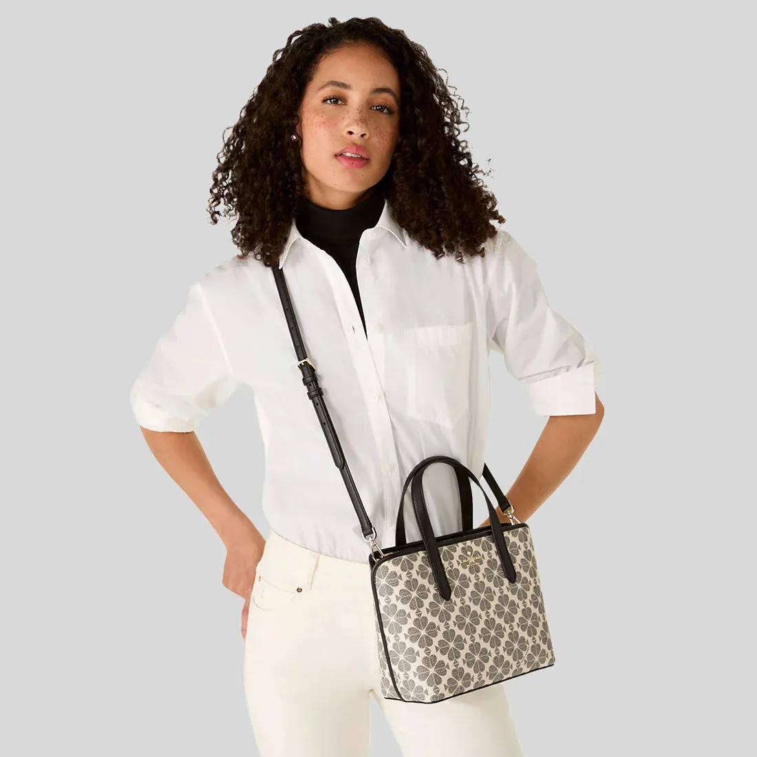 KATE SPADE Signature Spade Flower Mini Tote Black Multi RB-KH425