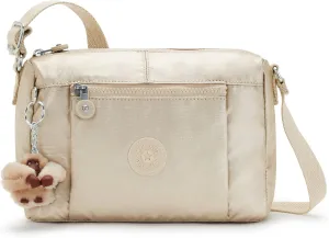 Kipling Wes Metallic Crossbody Bag Starry Gold Metallic