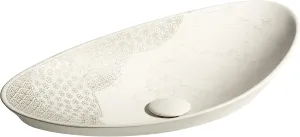 KOHLER K-8325-CS6 Kensho, ARTIST EDITIONS Asymmetrical Oval Vessel Bathroom Sink, Biancone