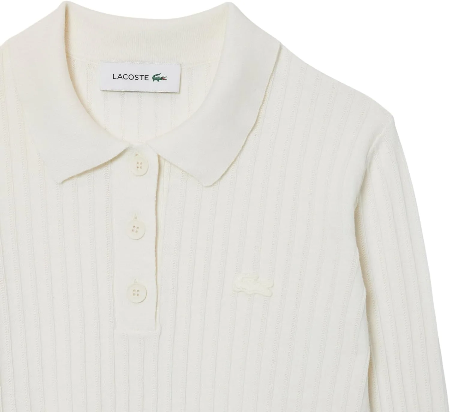 Lacoste Women's Regular Fit Ribbed Knit Polo Shirt