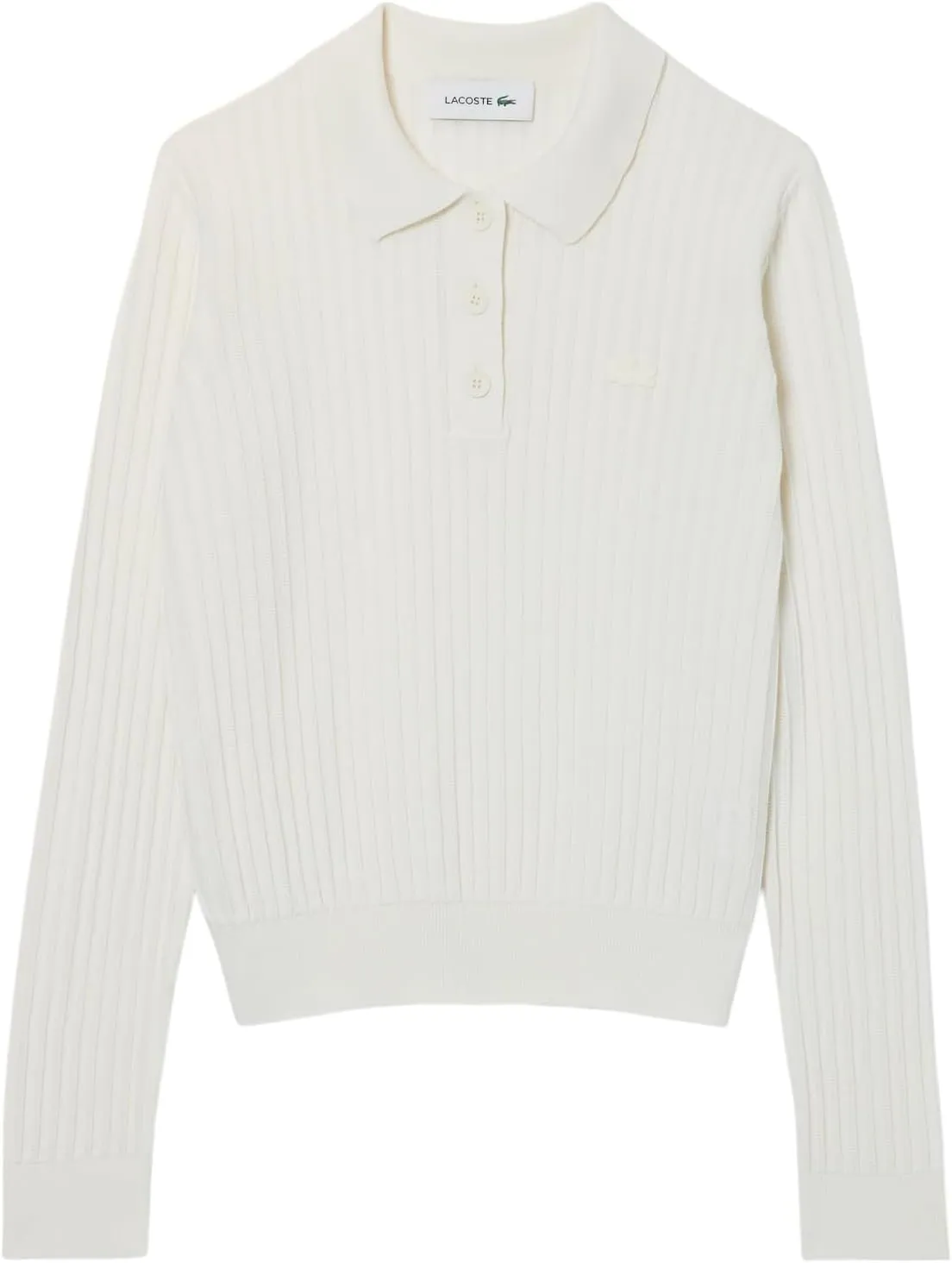 Lacoste Women's Regular Fit Ribbed Knit Polo Shirt