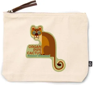 Lantern Press Organ Pipe Cactus National Monument, Arizona, Mountain Lion, Geometric, 100% Cotton Zipper Pouch, Travel Accessory, Go Bag