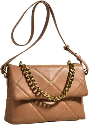Large Capacity Quilted Bag Flap Bags for Women Trendy Tote Shoulder Crossbody Bags Travel Handbags with a Golden Chain