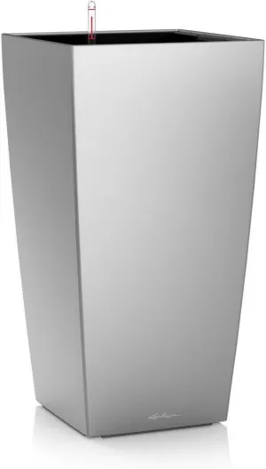 Lechuza CUBICO Premium 50 Silver Metallic 18165 Planter, H95 L50 W50 cm
