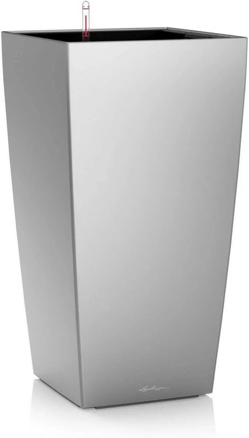Lechuza CUBICO Premium 50 Silver Metallic 18165 Planter, H95 L50 W50 cm
