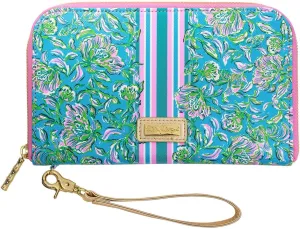 Lilly Pulitzer Travel Wallet Passport Holder, Vegan Leather Wristlet Wallet for Women, Travel Document Organizer, Chick Magnet