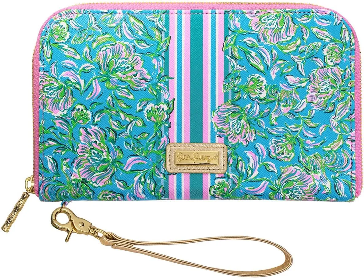 Lilly Pulitzer Travel Wallet Passport Holder, Vegan Leather Wristlet Wallet for Women, Travel Document Organizer, Chick Magnet