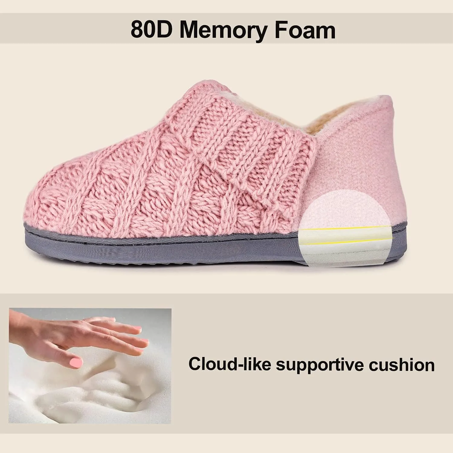 LongBay Women's Warm Bootie Slippers Winter Memory Foam House Shoes for Indoor Outdoor