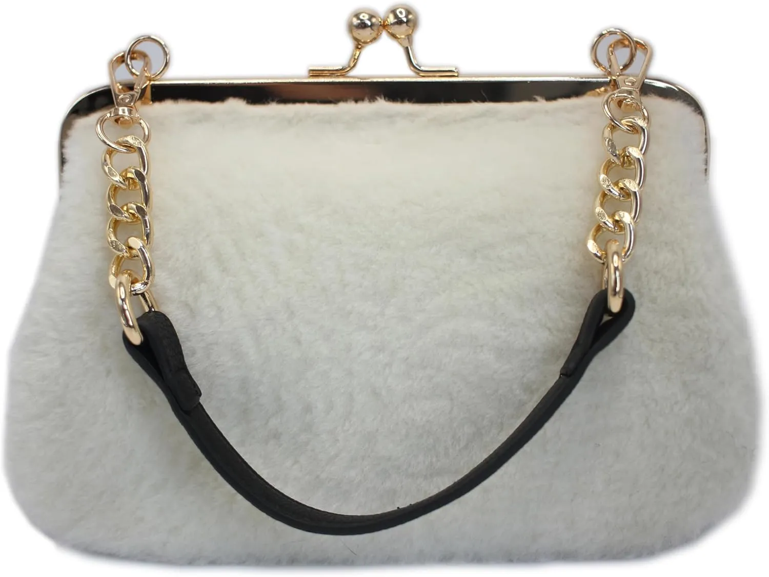 Luxurious Shearling Wool Handbag - Elegant Convertible Top Handle Bag with Adjustable Strap, Shoulder and Crossbody Use