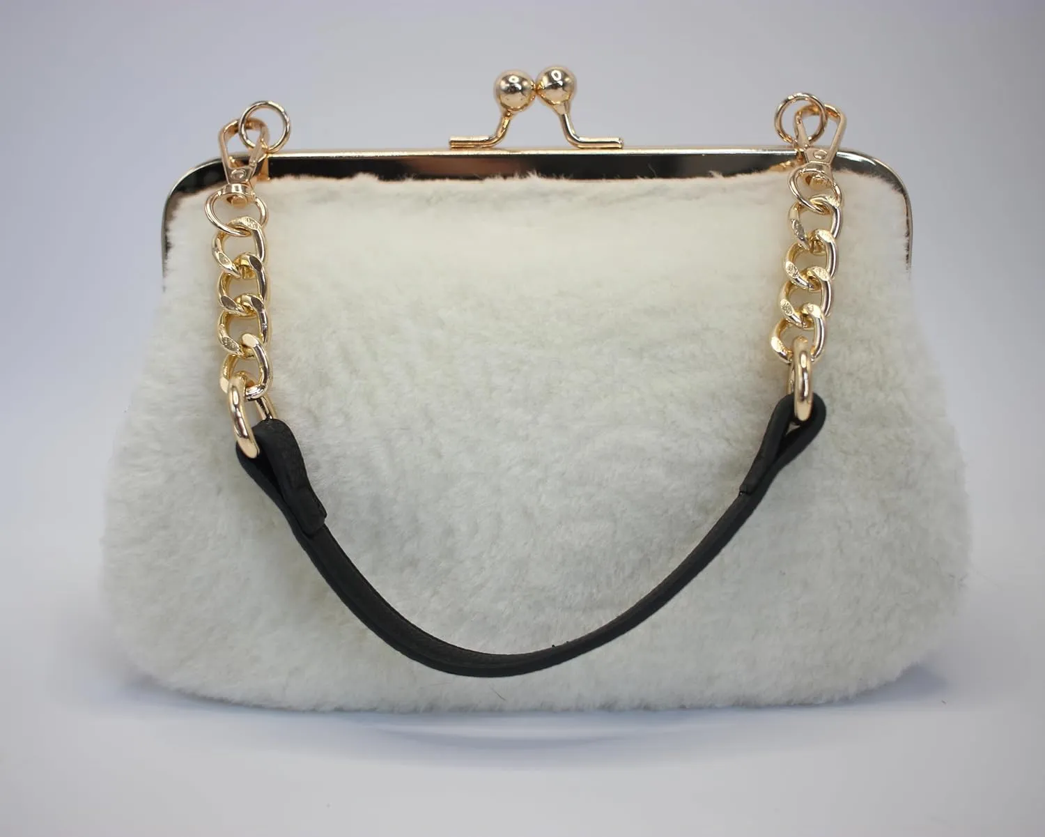 Luxurious Shearling Wool Handbag - Elegant Convertible Top Handle Bag with Adjustable Strap, Shoulder and Crossbody Use