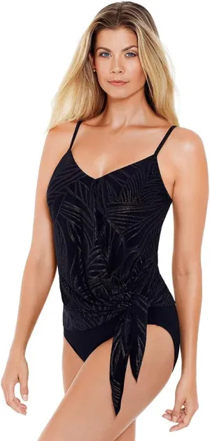 Magic Suit Women's Gold Leaf Alex Underwire Tankini Swim Top 6009240 8 Black/Gold